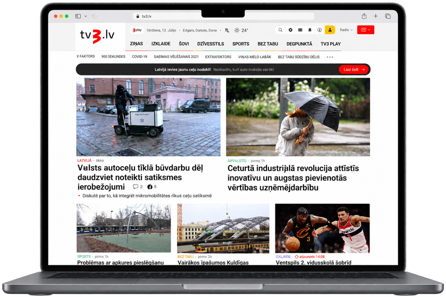 TV3.lv produkta paaudzes MacBook mockup